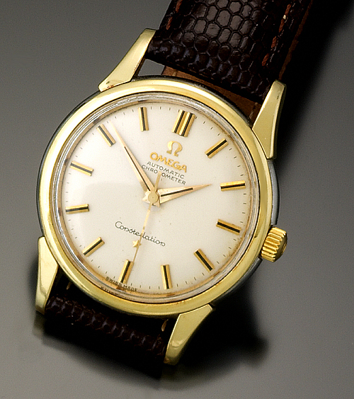Gold Steel Omega Constellation Automatic Watch