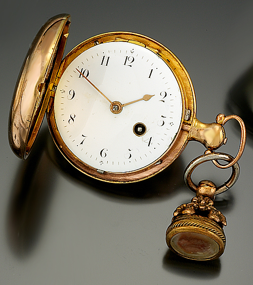 John Curtis Verge Fusee Pocket Watch with Intaglio Fob